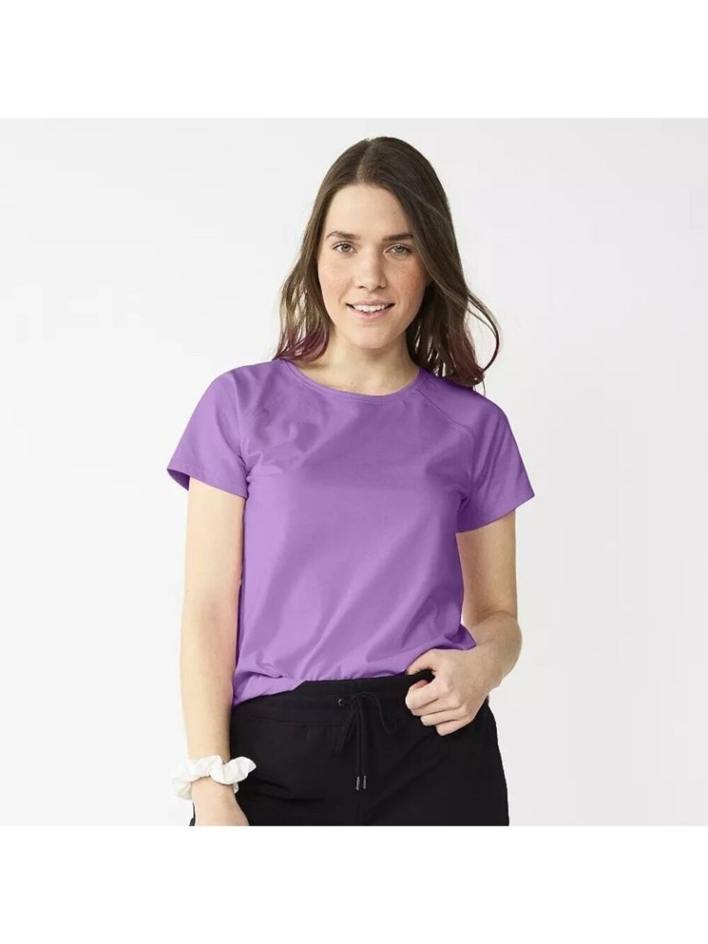 Women's Tek Gear Essential Core Raglan Tee Workout Shirt Breathable Purple M